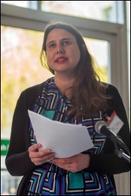 Socialist Party national youth organiser Claire Laker-Mansfield introduced the discussion on youth and student struggle, photo Paul Mattsson