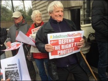 Protest outside Irish embassy, London, 23.3.17, photo by Cedric