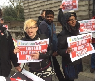 Protest outside Irish embassy, London, 23.3.17, photo by Cedric