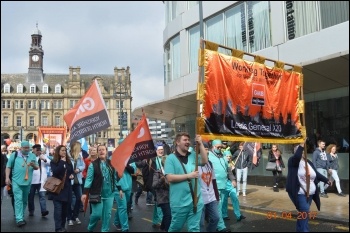 Leeds march to save the NHS 1 April photo Leeds Socialist Party