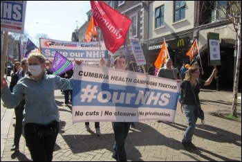 Carlisle save our NHS march 8 April 2017 photo Brent Kennedy, photo Brent Kennedy