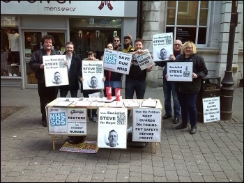 TUSC campaign stall in Doncaster photo Alistair Tice