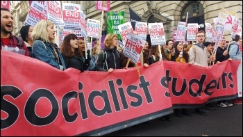 Socialist Students marching for free education, 19.11.16, photo by James Ivens