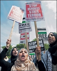 Protesting against the Israeli government's attacks on Palestine, photo Paul Mattsson