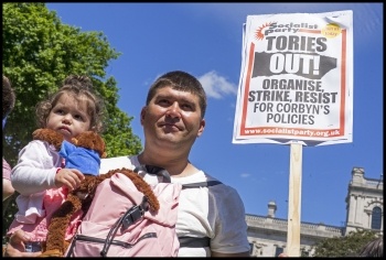 Demonstrating against the DUP-backed Tory minority government in London, 10.6.17, photo Paul Mattsson