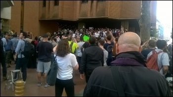 Protesters in Kensington town hall, 16.6.17, photo by Paul Kershaw