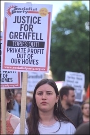 Grenfell demonstrator, 17.6.17, photo Mary Finch