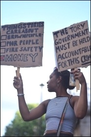 Grenfell demonstrators, 17.6.17, photo Mary Finch