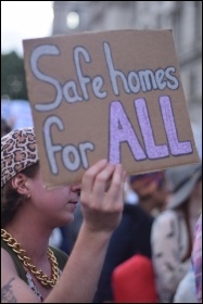 Grenfell Fire demonstrator, 17.6.17, photo Mary Finch