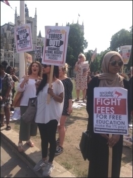 Outside parliament, 21.6.17, photo by Sarah Wrack Outside parliament, 21.6.17, photo by Sarah Wrack