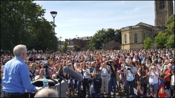 Jeremy Corbyn speaking in Derby, August 2016