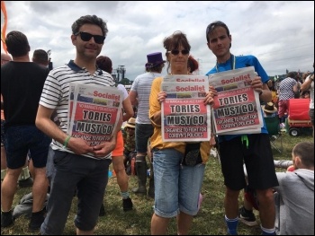 Selling the Socialist at Glastonbury photo 