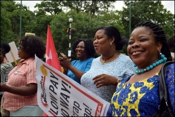 Barts Health Trust strike 4 July 2017 Whipps Cross picket line photo Mary Finch Barts Health Trust strike 4 July 2017 Whipps Cross picket line photo Mary Finch