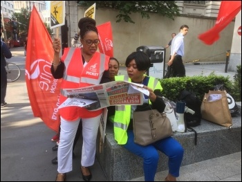 Barts Health Trust strike 4 July 2017 Mile End picket line photo Paula Mitchell Barts Health Trust strike 4 July 2017 Mile End picket line photo Paula Mitchell