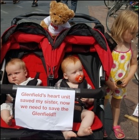 At a protest to save Glenfield heart centre in Leicester 8 July 2017 photo Steve Score, photo Steve Score