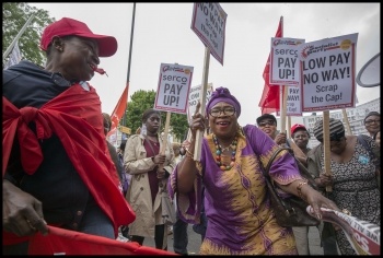 Singing, dancing, militant picket lines. photo Paul Mattsson