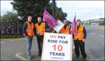 Rom steel strikers, August 2017, photo A Tice