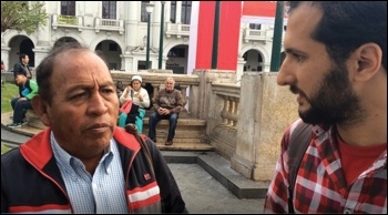 Professor Raul Almonacid Vlezco explains the demands of doctors and nurses striking in Peru, August 2017