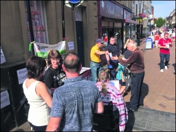 Chatsworth campaign stall, Mansfield 26 August 2017, photo Tom Hunt