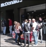 Supporting the McDonald's strike, Newcastle, 4.9.17, photo Nick Fray Supporting the McDonald's strike, Newcastle, 4.9.17, photo Nick Fray