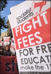 Socialist Students marching against uni fees, photo Isai Priya