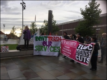 Save Doncaster Women's Aid protest 21 September 2017, photo Steve Williams