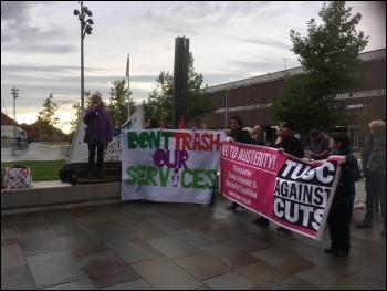 Save Doncaster Women's Aid protest 21 September 2017, photo Steve Williams Save Doncaster Women's Aid protest 21 September 2017, photo Steve Williams