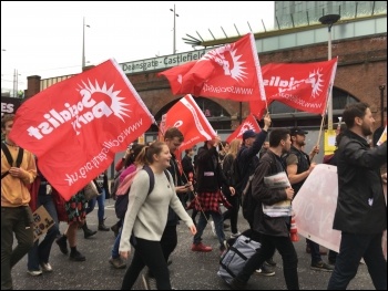 Young Socialists contingent, 1st October 2017, Manchester, photo Sarah Wrack