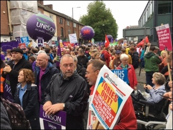 Tories Out demo, 1st October 2017, Manchester, photo by Mark Evans