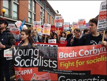 Young Socialists contingent, Tories Out demo, 1st October 2017, Manchester, photo by Judy Beishon