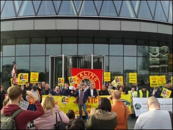 RMT cleaners protest 12 October 2017, photo Pete Mason