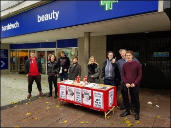 One of the three stalls in Cardiff on 21 
