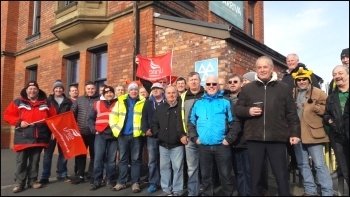 Arriva drivers' picket, 30.10.17, photo Hugh Caffrey