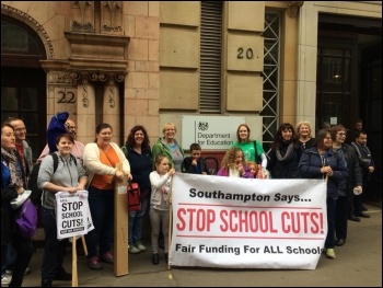 School funding cuts lobby, London, 24 October, photo Nick Chaffey