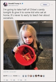 Trump Jr's Halloween tweet about 'socialism'