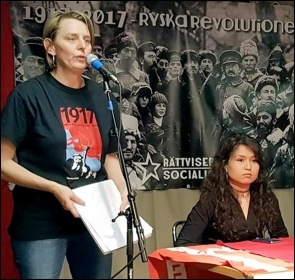 Speakers at 'Revolution2017' in Sweden, 4.11.17, photo by Rättvisepartiet Socialisterna (CWI Sweden)