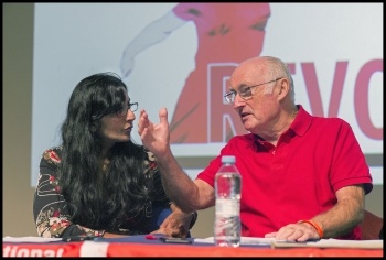 Peter Taaffe and Kshama Sawant, Socialism 2017, photo Paul Mattsson