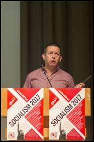 Howard Beckett, Unite assistant general secretary, photo Paul Mattsson