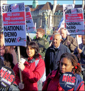 Demonstration against cuts in the NHS, 1 November 2006, photo Alison Hill