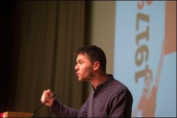 Theo Sharieff, national chair, Socialist Students, photo by Paul Mattsson