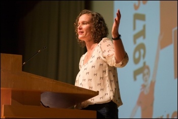 Hannah Sell, Socialist Party deputy general secretary, photo by Paul Mattsson