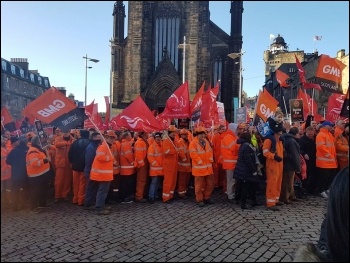 BiFab workers lobby Scottish government, photo Philip Stott