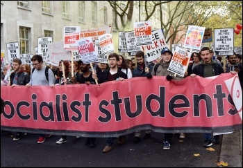 Socialist Students contingent on 15 November free education demo in London, photo Mary Finch, photo Mary Finch