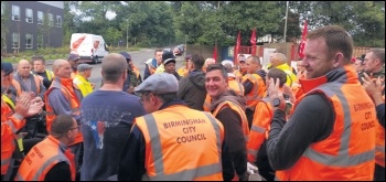 Birmingham bin strikers, photo by Birmingham Socialist Party