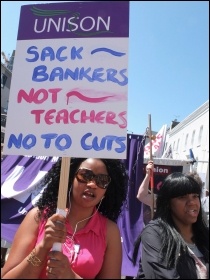 UCU members fighting job cuts, photo Paul Mattsson