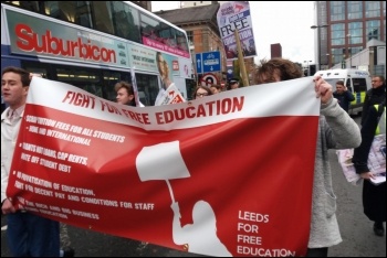 Leeds: Socialist Students Budget Day protest, 22.11.17