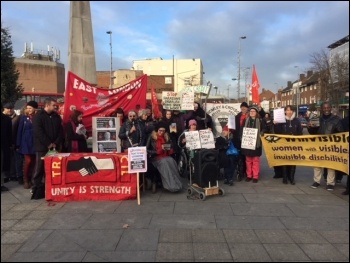 Chingford Universal Credit protest, photo Theo Sharieff