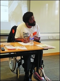 Zane's father Kye was paralysed in the toxic incident that killed Zane, photo Socialist Party