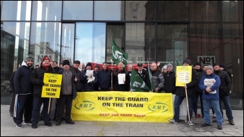 Lobby of Liverpool's transport committee, 7.12.17, photo by Hugh Caffrey