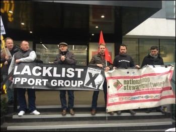 London blacklisting protest 6 December 2017, photo Theo Sharieff